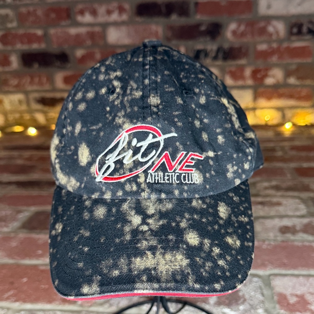 Fit One Athletic Club Custom Bleach Spray Adjustable Black and Tan Cap OS